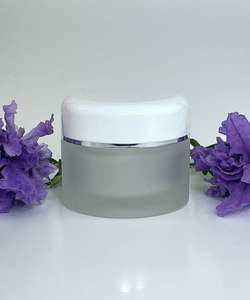 Products: Frosted Jar with white silver trimmed lid - 50ml