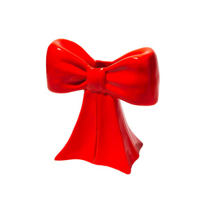 Home Decor: Bow Vase Red