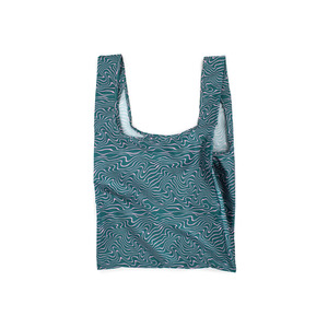 Tote Bags: Reusable Bag Medium - Contours Green