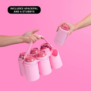 6PACKPAL + 6 Stubby Holders: Pink