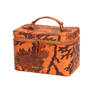 Delphine Large Vanity Case - Vivid Coral