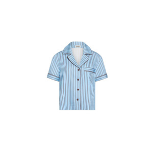 Short Sleeve Sleep Shirt - Iced Chocolate Stripes