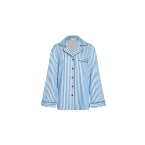 Long Sleeve Sleep Shirt - Iced Chocolate Stripes
