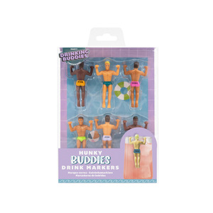 Cocktail: Hunky Buddies Drink Markers 6pcs Set Multi-Coloured