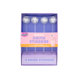 Cocktail: DISCO DRINK STIRRERS 4PCS SET SILVER