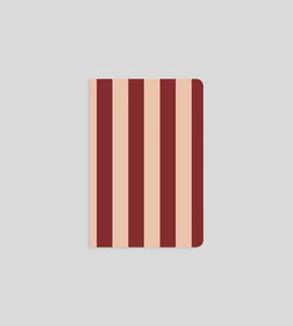 Lettuce | Notebook | Peach + Burgundy Bold Stripe