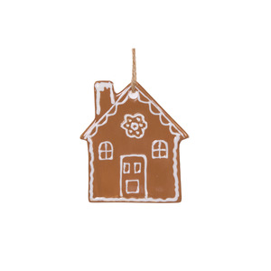 CERAMIC GINGERBREAD HOUSE HANGING