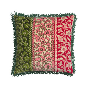 Thea Velvet Cushion - Kelp
