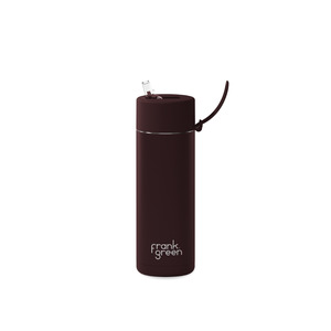 20oz Stainless Steel Ceramic Reusable Bottle Chocolate with Straw Lid