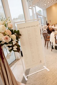 Products: Tall Signage Stand - White - Loula – Wedding & Event Hire