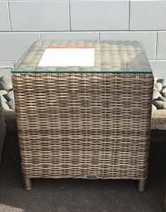 Outdoor Tables: Roma Side Table with Glass top