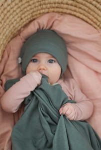 Swaddles: Merino/Bamboo Baby Swaddle Storm by Burrow & Be