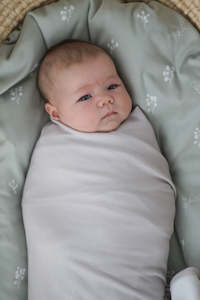 Swaddles: Merino/Bamboo Baby Swaddle Pebble by Burrow & Be