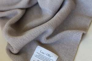 Merino Blankets: Light Sand Moss Stitch Blanket