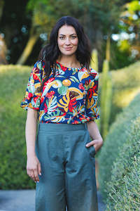 Amalfi Top - Papaya print