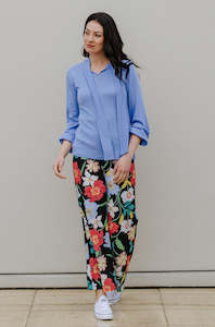 Pants: The Perfect Linen Pant - Black Floral