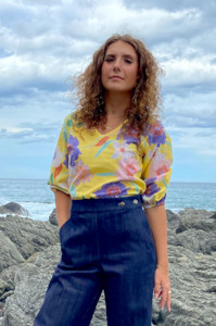 Helena Top - Yellow Linen
