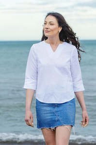 Tops: Popover Top - White Linen