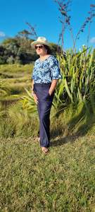 Perfect Linen Pants - Navy - Linen, Viscose, Spandex