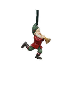 Christmas: Vintage Elf Playing Trumpet