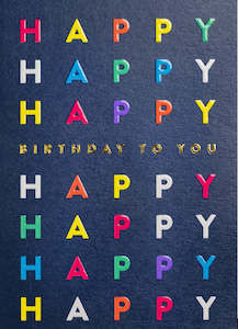 Postco: Colourful Happy Birthday to You Card