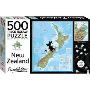 Puzzlebilities: Puzzlebilities New Zealand Map 500pc