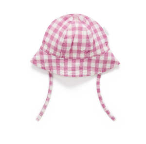 Baby Accessories: Gingham Sunhat - Fig