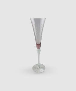 Glassware: Floral Etched Wine Glasses - Pink