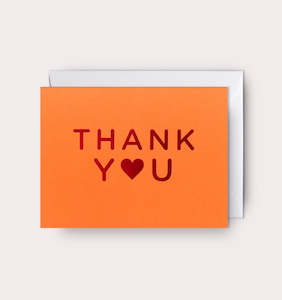 Orange Heart Thank You Mini Card