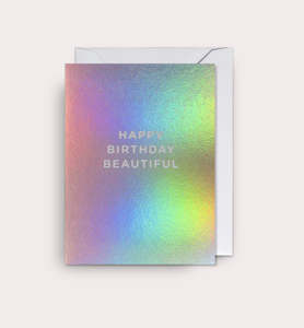 Lagom Design: Holographic Happy Birthday Beautiful Mini Card