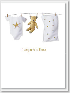 Icandy: iCandy Card - Congratulations (New Baby /Teddy on Washing Line)