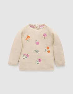 Clothing: PureBaby Autumn Flower Jumper