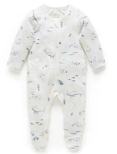 Clothing: PureBaby Nautica Zip Growsuit