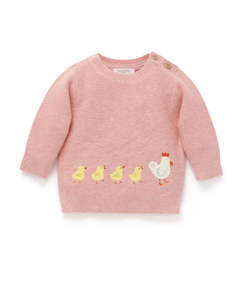 Clothing: PureBaby Duck Jumper Pink Melange