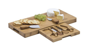 Kitchen: Gourmet Cheese Board Set Bamboo