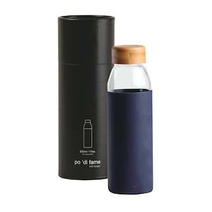 Kitchen: Orbit Glass Bottle Navy Blue