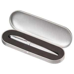 Stationery Books: Gosfield Collection Silver Ballpoint Pen with Metal Presentation Pen Box