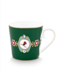 Homewares: Pip Studio Love Birds Medallion Large Mug Emerald Green