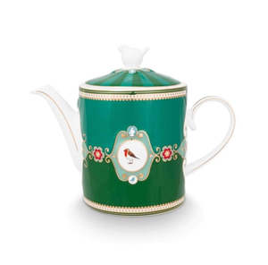 Pip Studio Love Birds Medallion Teapot Emerald Green