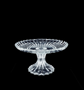 Deluxe Clear Cut Glass Cake Stand