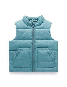Baby And Child: Puffer Vest - Lake Blue