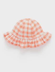 Baby And Child: Purebaby - Papaya Gingham Sunhat