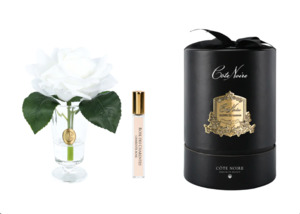 Home Fragrance: Cote Noire Single Rose with Charente Rose - Ivory White