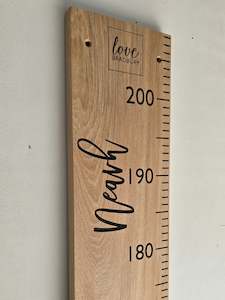 Height Chart: Hand Painted Black | Marcrocarpa Timber | Customisation Available