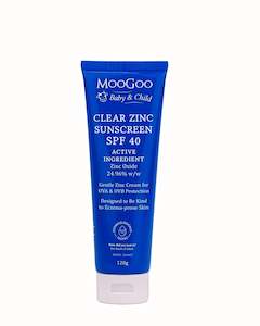 Care: MooGoo Baby Clear Zinc Sunscreen SPF 40 120g