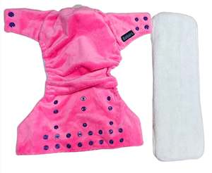 Nappies Wetbags: BeBops Reusable cloth Nappy :PINK