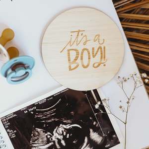 Lovely Lettering Gender Announcement (Double Sided)