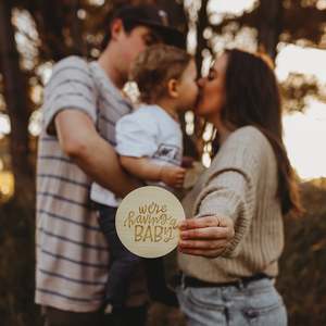 Lovely Lettering Pregnancy Announcement