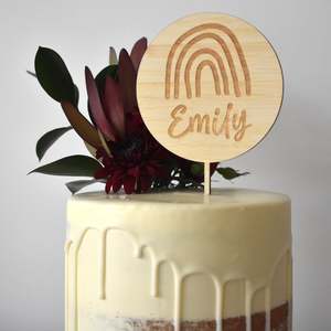 Cake Topper Collection: Lovely Lettering Rainbow Cake Topper (other colours available)