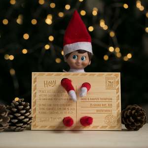 Christmas Accessories: Elf on the Shelf Arrival Postcard
